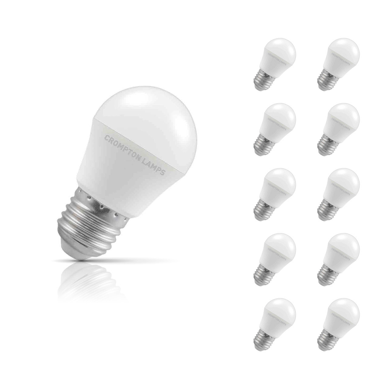Photos - Light Bulb Crompton Golfball LED  E27 4.9W  Daylight 10-Pack Opal (40W Eqv)