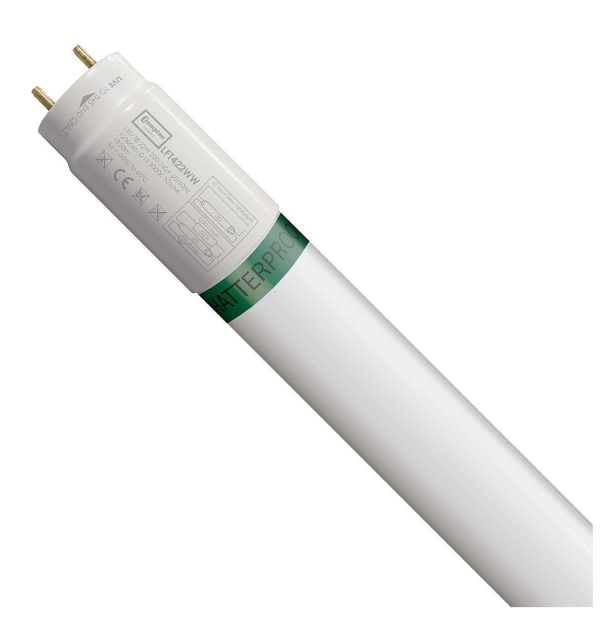 Crompton T8 LED Tube Light 4ft 22W (36W Eqv) Warm White Food Safe