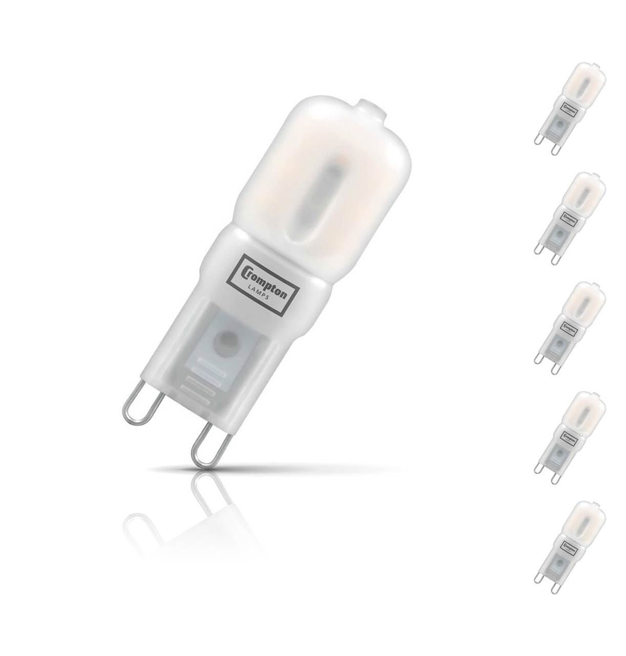 Crompton G9 Capsule LED Light Bulb 2.5W (25W Eqv) Cool White 5-Pack Opal