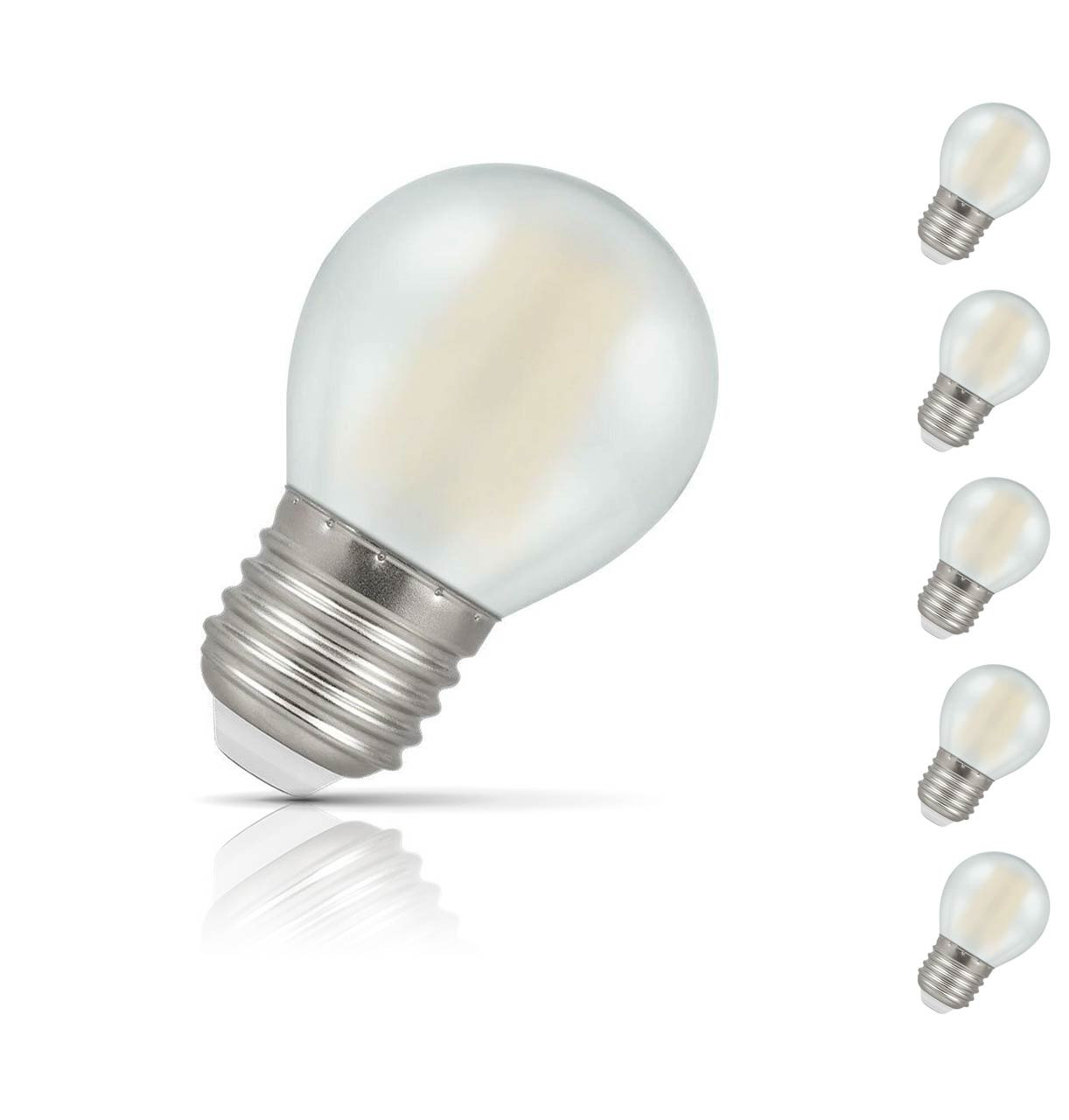 Crompton Golfball LED Light Bulb Dimmable E27 4.2W (40W Eqv) Warm White 5-Pack Filament Pearl