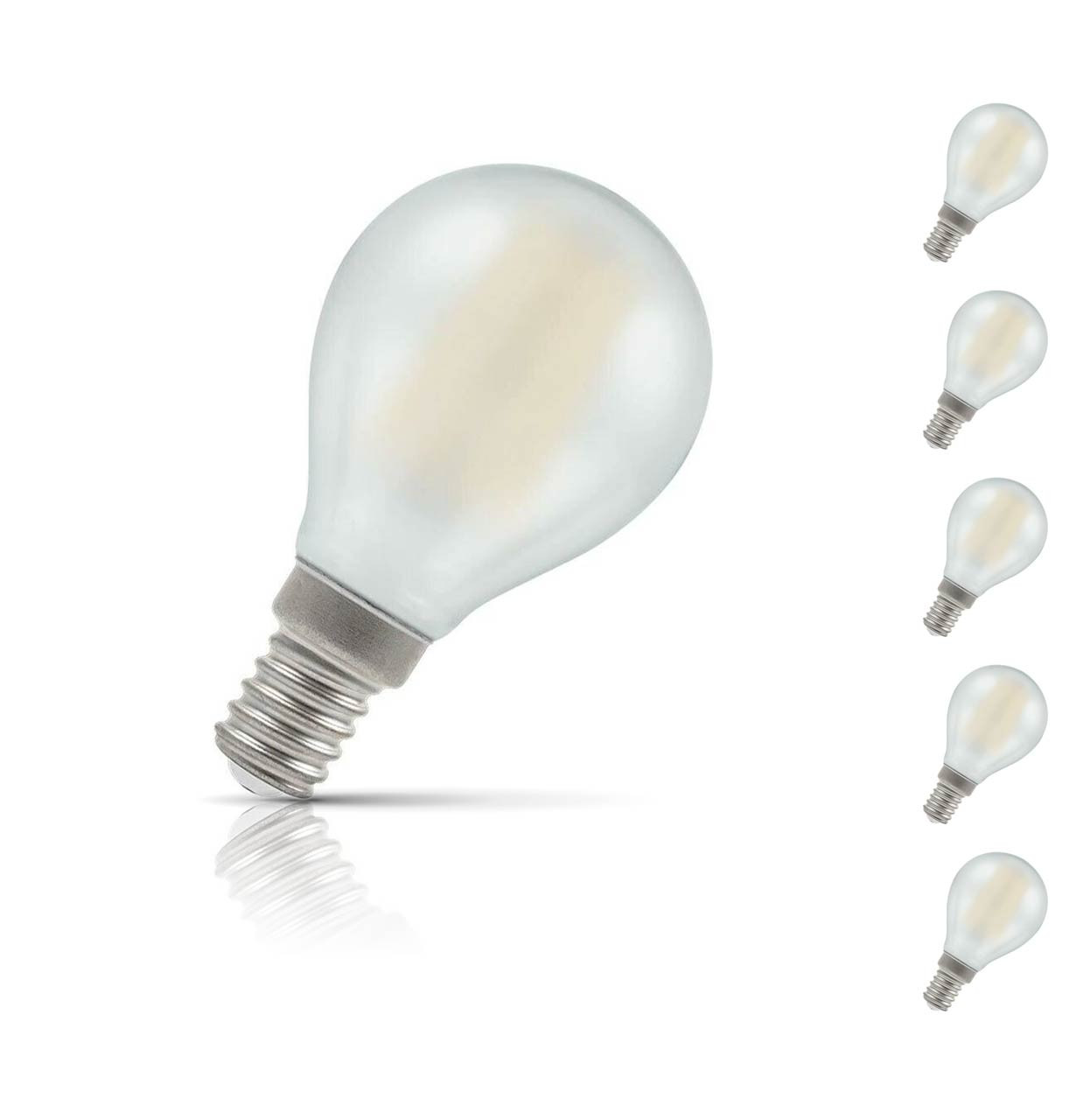 Crompton Golfball LED Light Bulb E14 5W (40W Eqv) Warm White 5-Pack Pearl