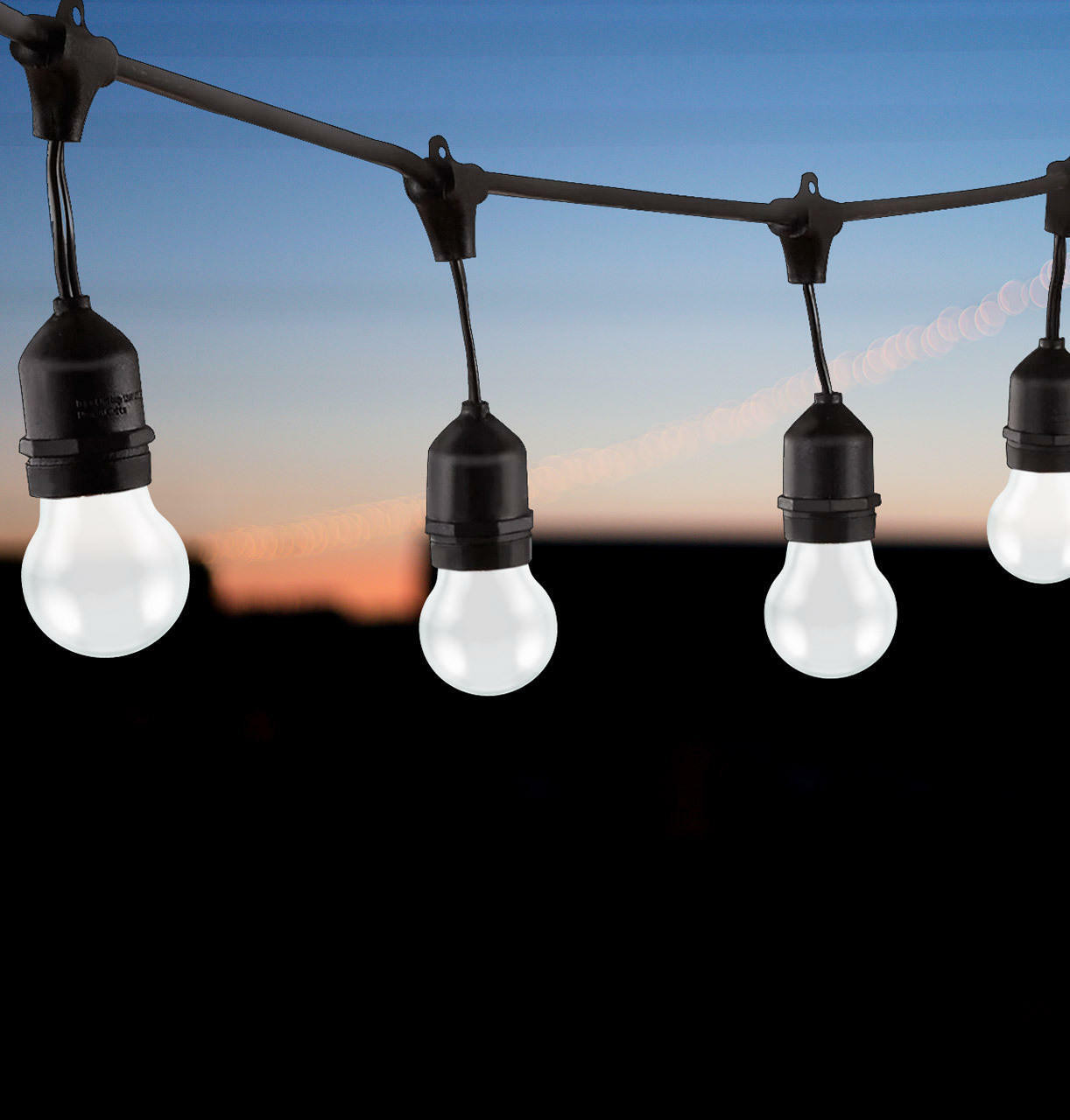 nxt gen Festoon Light E27 with 20x LED Golfball Light Bulbs White Black Premium 10m Connectible Outdoor String Decking Coloured 10 Metre Gazebo Lights nxt gen Festoon Light E27 with 20x LED Golfball Light Bulbs White Black Premium 10m Connectible Outdoor String Decking Coloured 10 Metre Gazebo Lights