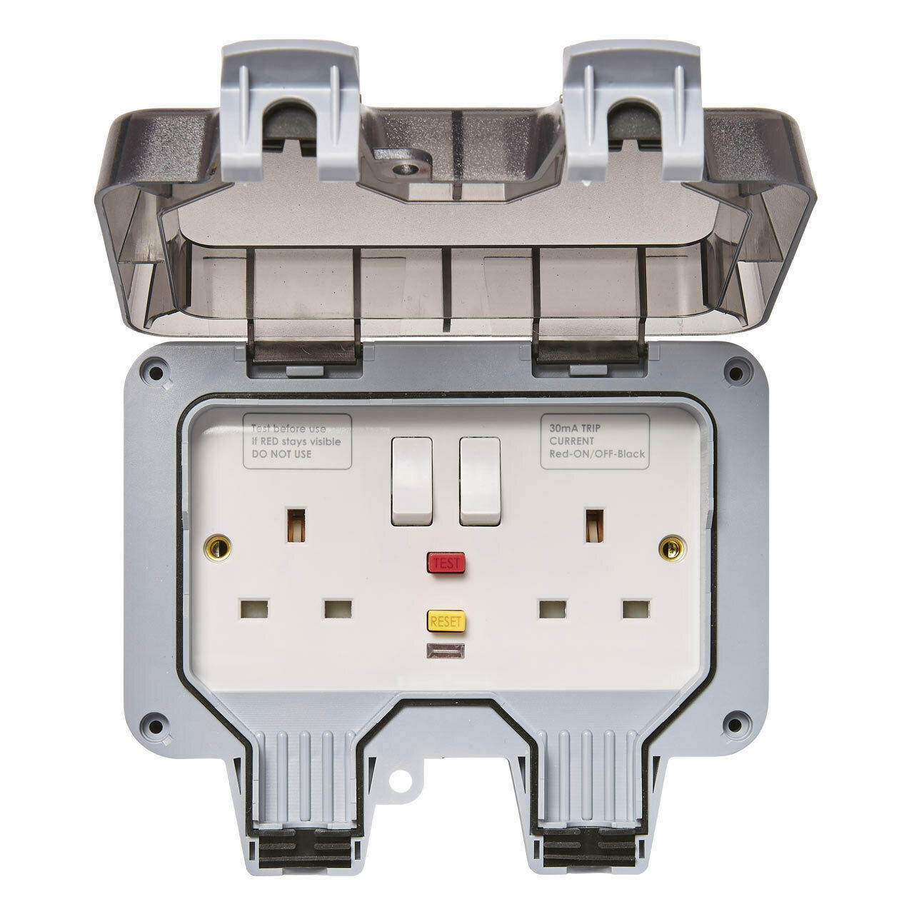 Zink 2 Gang IP66 RCD 13A Socket