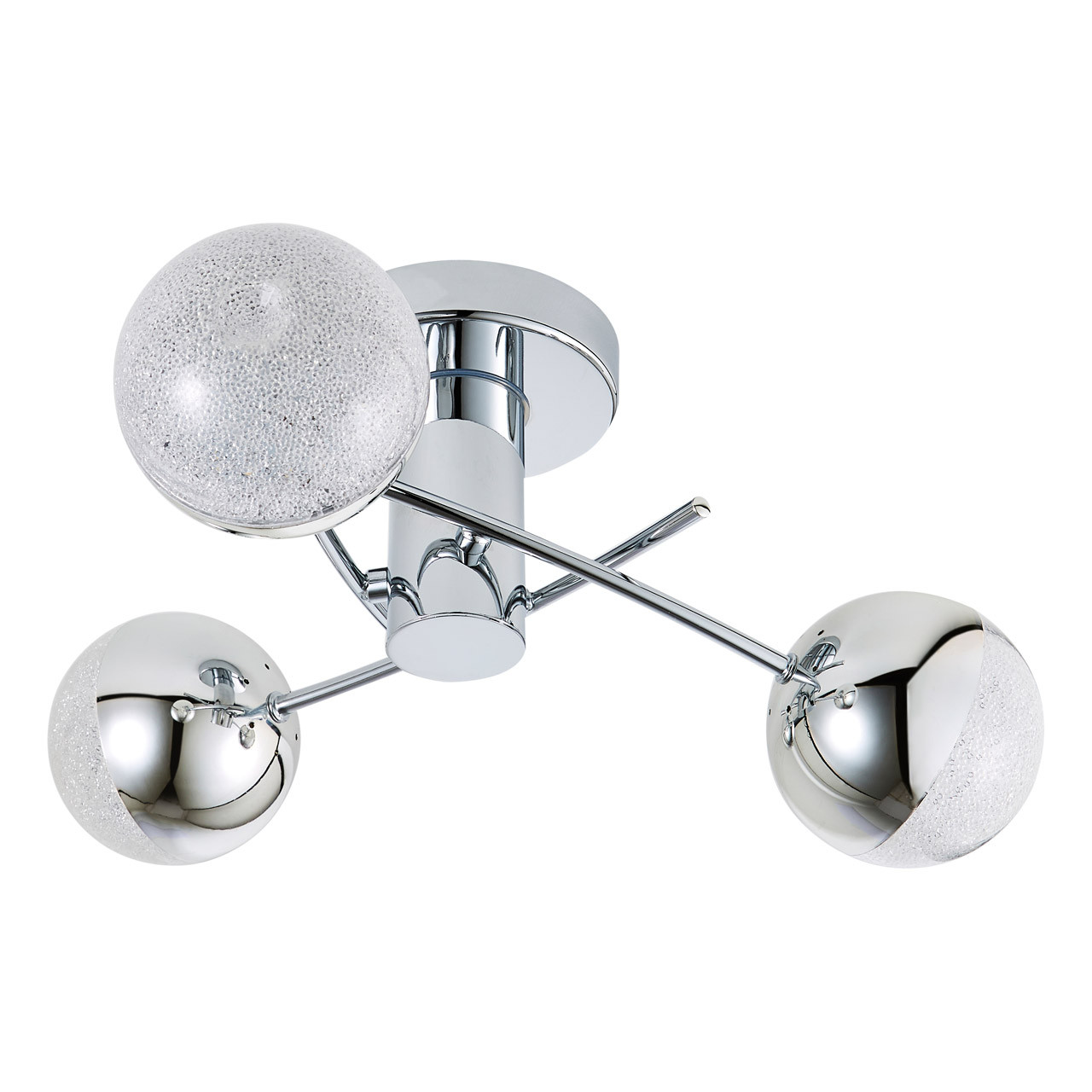 Photos - Chandelier / Lamp SPA Rhodes LED 3-Light Flush Ceiling Light 15W Cool White Crackle Effect a 