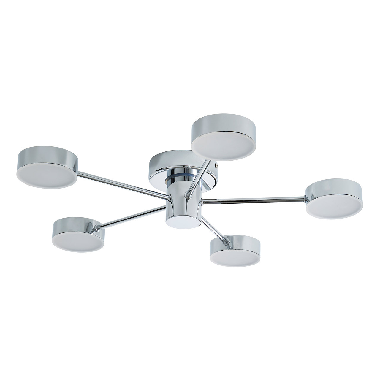 Spa Edessa LED 5-Light Flush Ceiling Light 25W Cool White Opal and Chrome