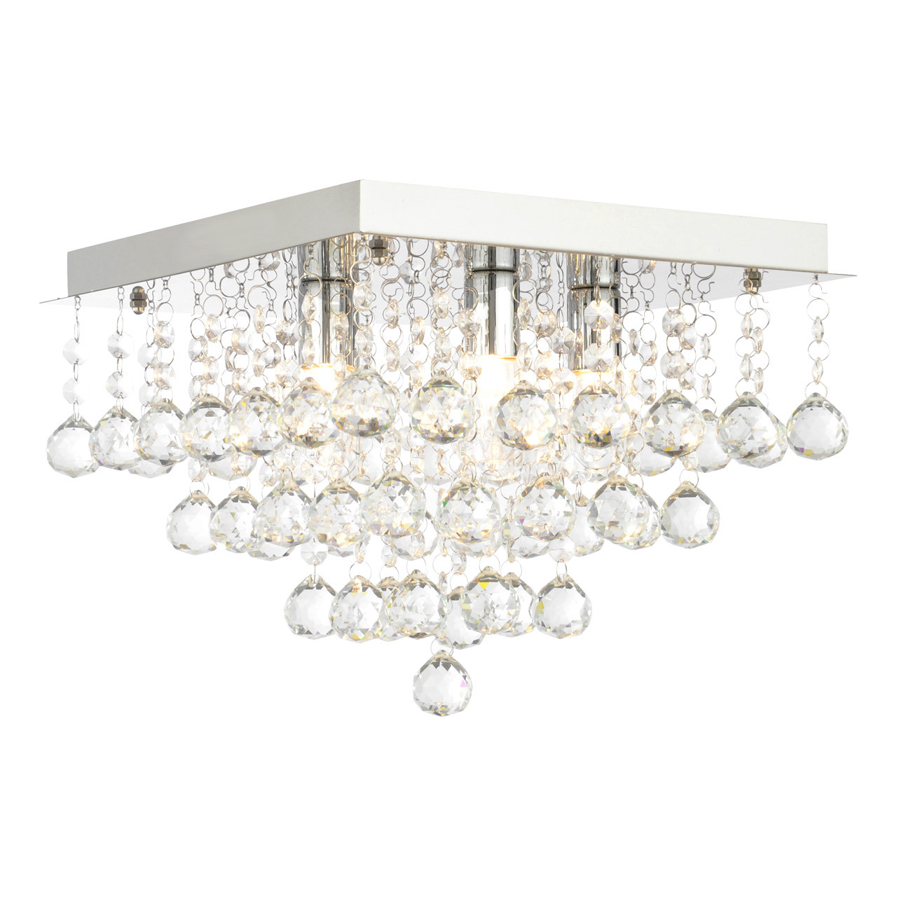 Spa Orlando 5-Light Flush Ceiling Light Crystal Glass and Chrome