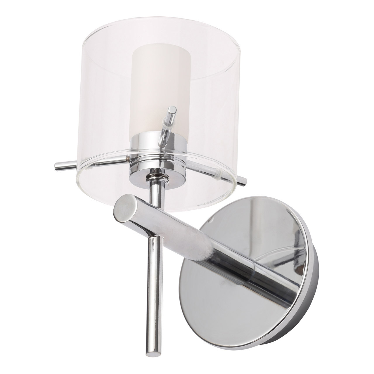 Photos - Chandelier / Lamp SPA Gene Single Cylinder Wall Light Clear Glass and Chrome -31725-CHR 
