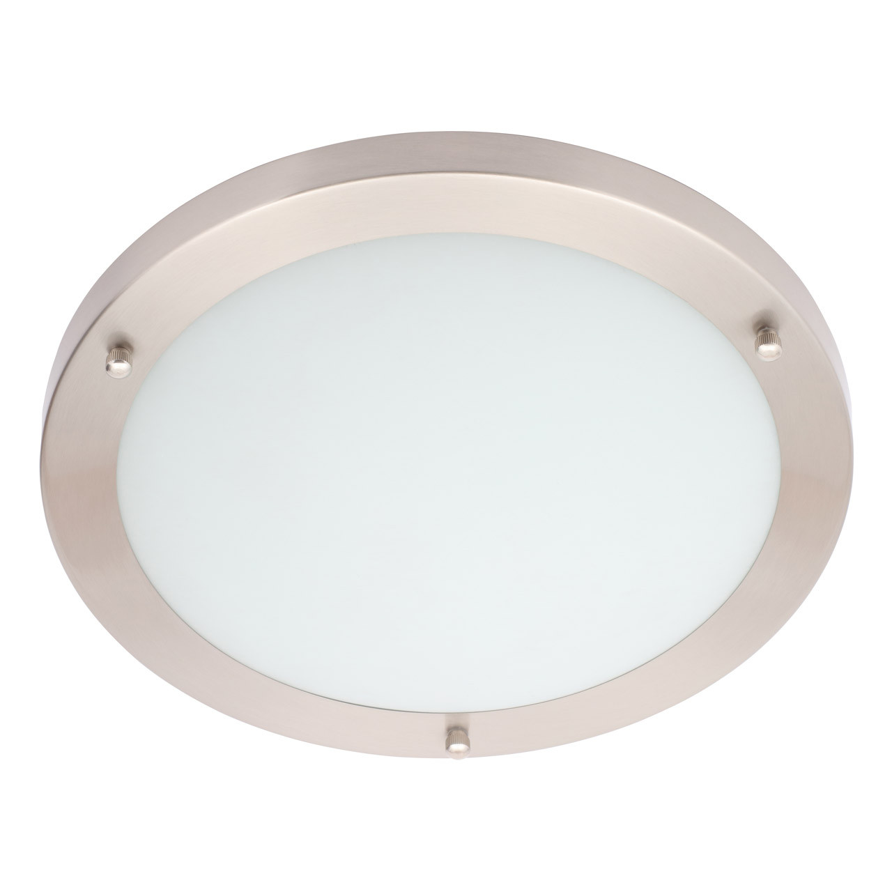 Photos - Chandelier / Lamp SPA 310mm Delphi LED Flush Ceiling Light 18W Cool White Opal Glass and Sat 