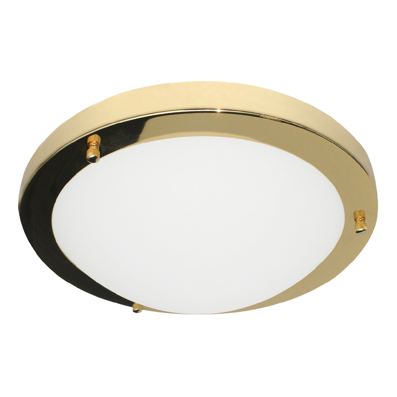 Photos - Chandelier / Lamp SPA 310mm Delphi Flush Ceiling Light Opal Glass and Brass -34050-BRS 