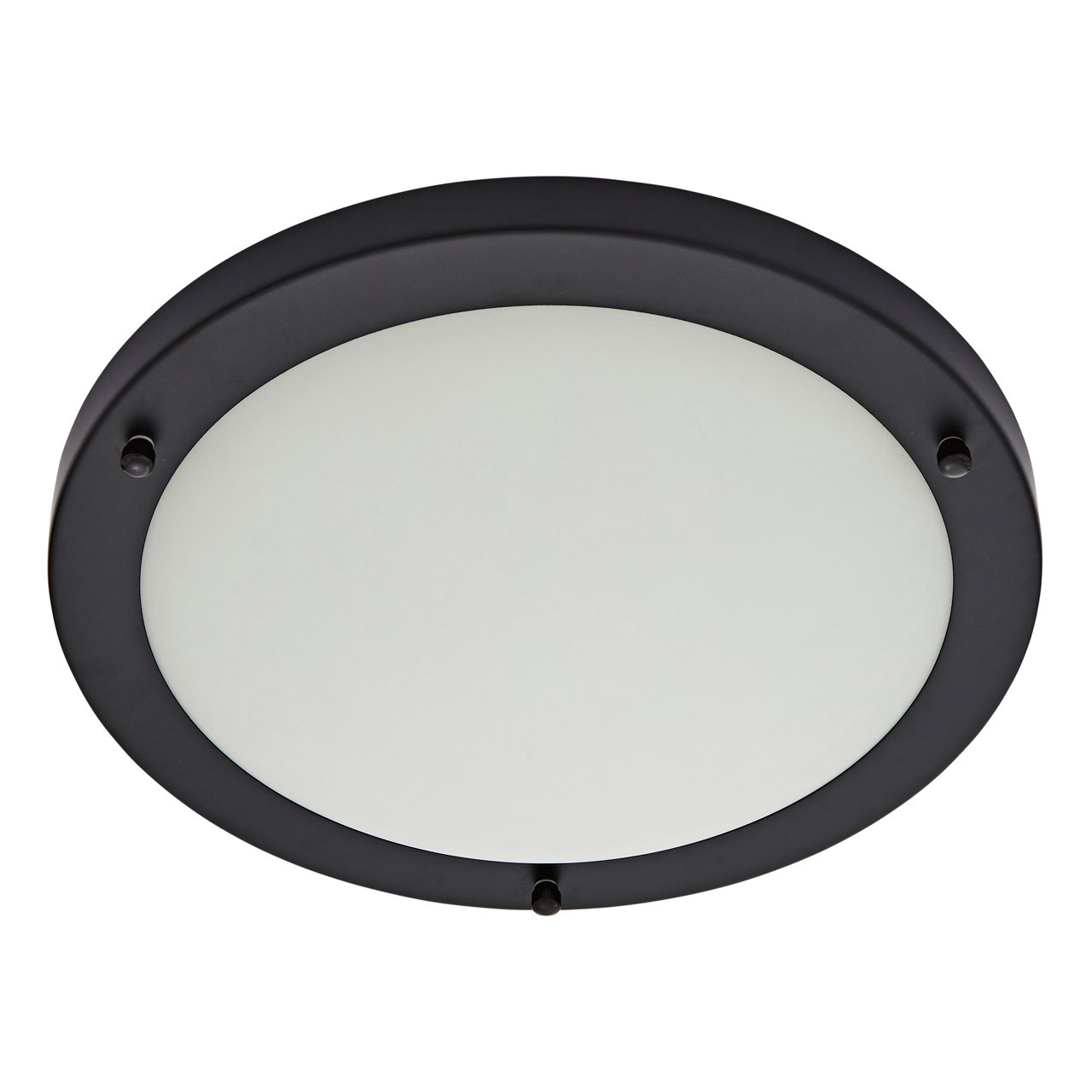 Photos - Chandelier / Lamp SPA 310mm Delphi Flush Ceiling Light Opal Glass and Satin Black -34050 