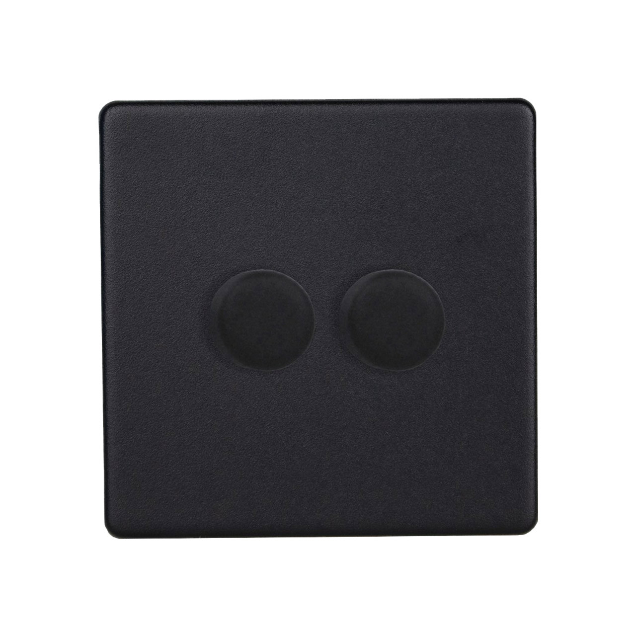 Varilight Urban Screwless LED V-Pro 2 Gang Rotary Dimmer Switch Matt Black