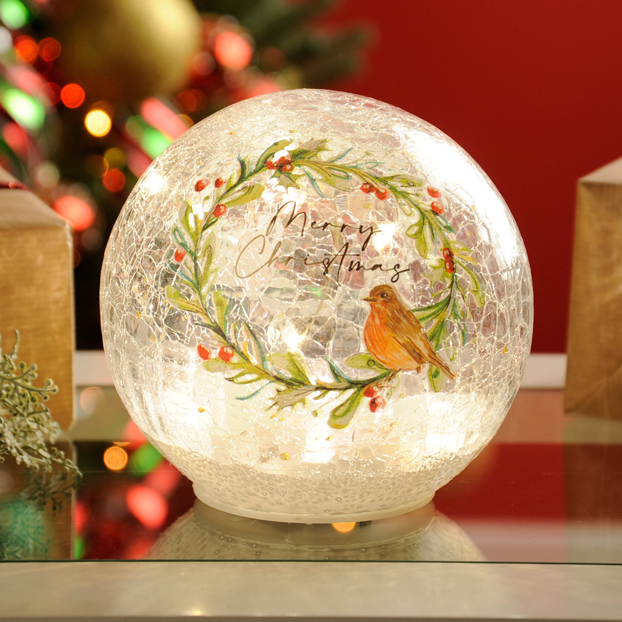 Photos - Chandelier / Lamp Festive 15cm Battery Merry Christmas Ball Christmas Decoration 12 LEDs P04 