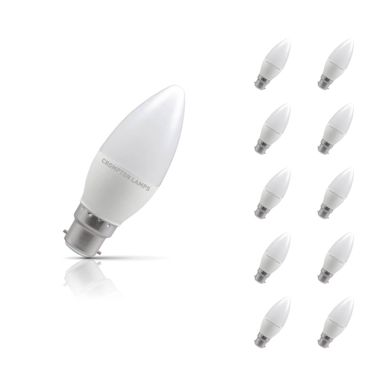 Photos - Light Bulb Crompton Candle LED  Dimmable B22 5W  Cool White 10-Pac (40W Eqv)