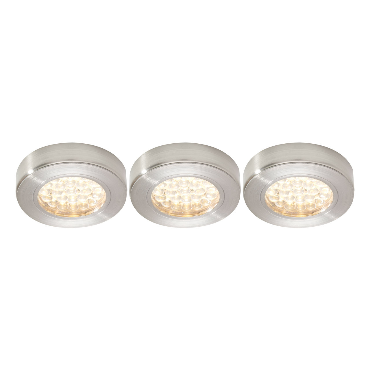 Image of NxtGen Georgia Surface LED Under Cabinet Light 1.8W (3 Pack) Warm White 65° Brushed Nickel