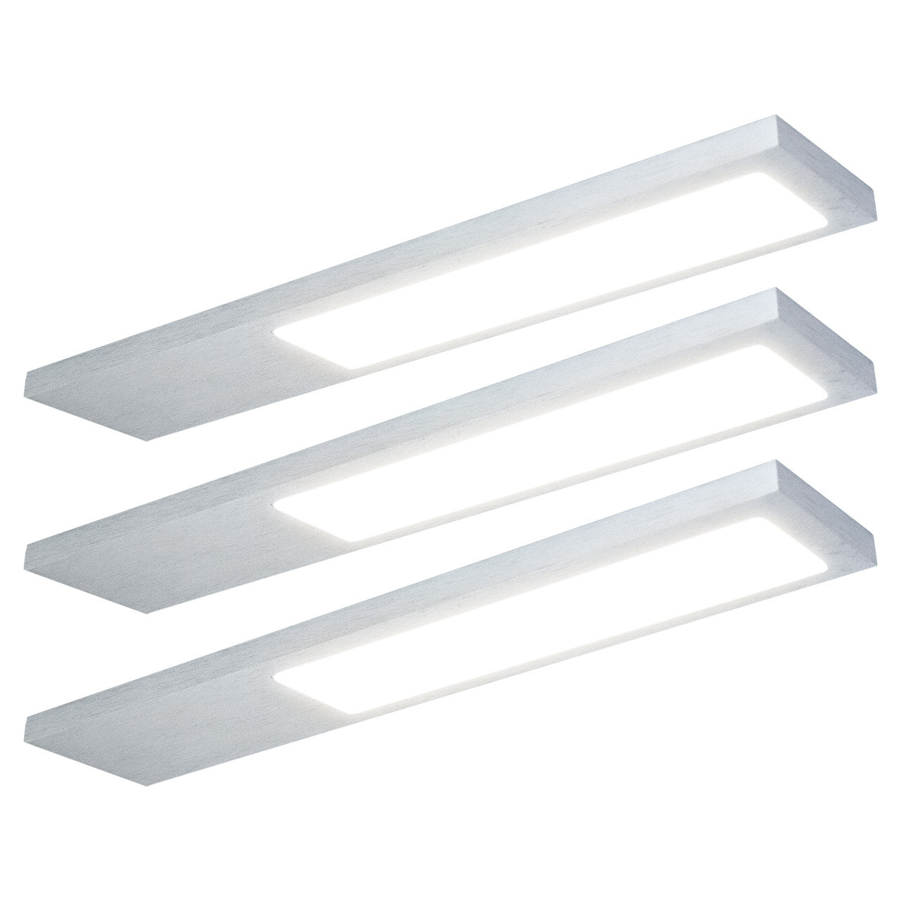 Image of NxtGen Alabama Aluminium LED Under Cabinet Light 4W (3 Pack) Warm White