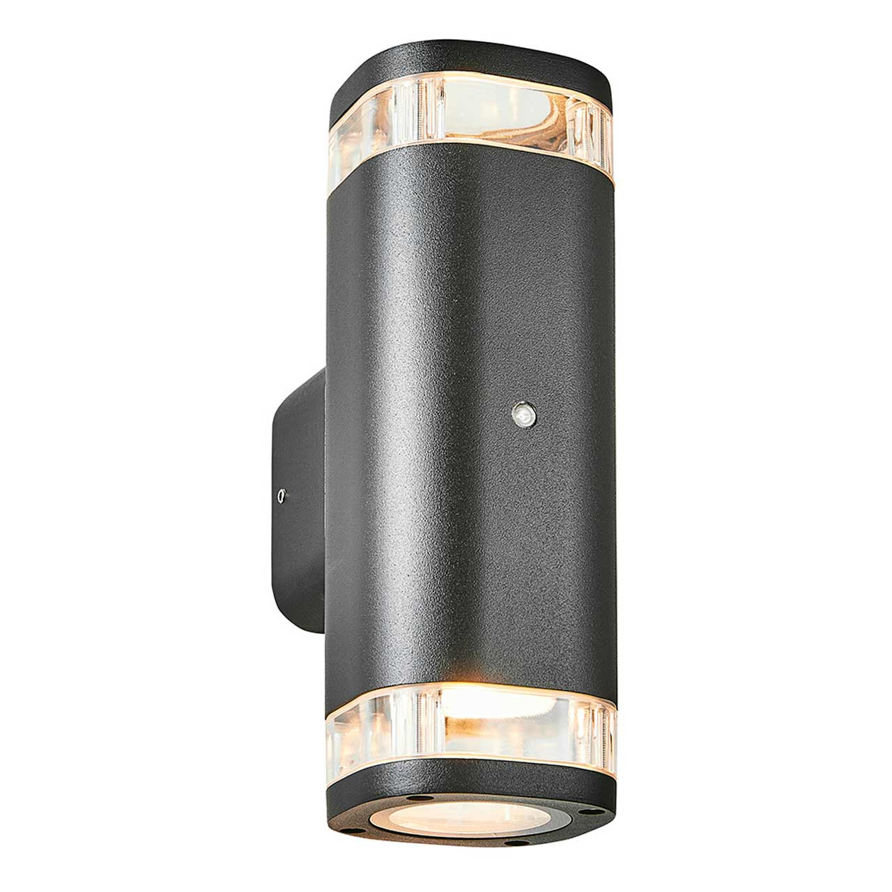 Zink EOS Outdoor Up and Down Wall Light with Dusk til Dawn Sensor Black