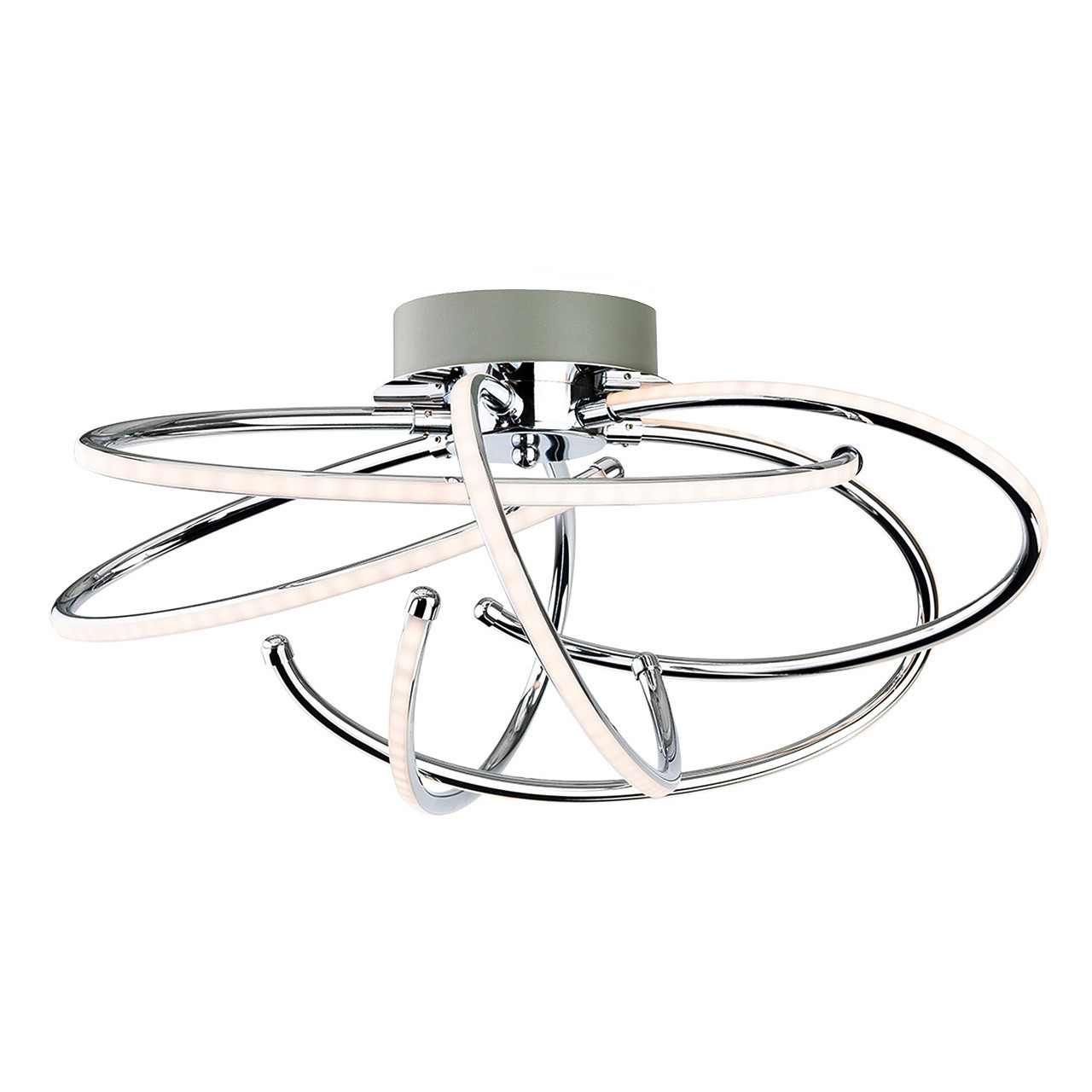 Image of Firstlight Caprice Modern Style LED 46.5cm Flush Ceiling Light 30W Warm White Chrome