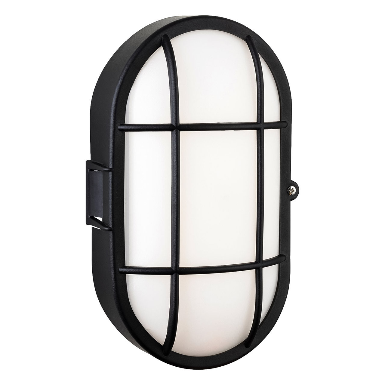 Image of Firstlight Lewis Anti-Corrosion Style LED Oval Bulkhead 9W Warm White in Black and Opal