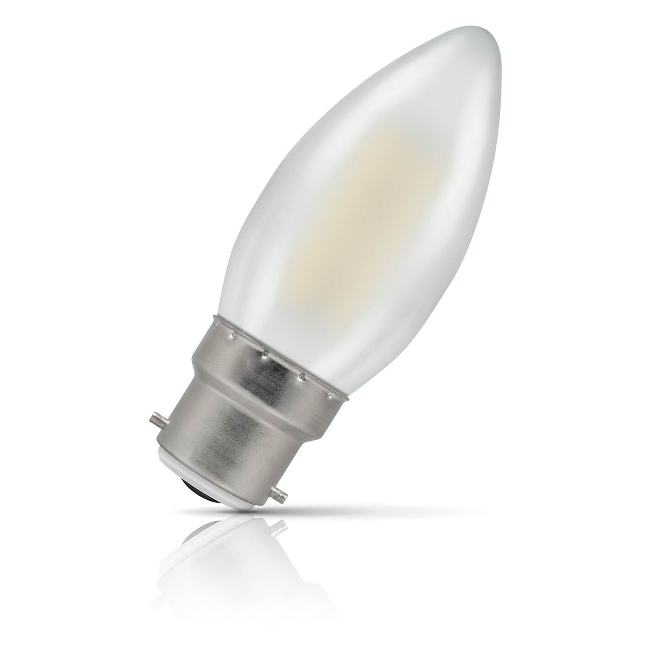 Crompton Candle LED Light Bulb B22 4.2W (40W Eqv) Warm White Filament Pearl