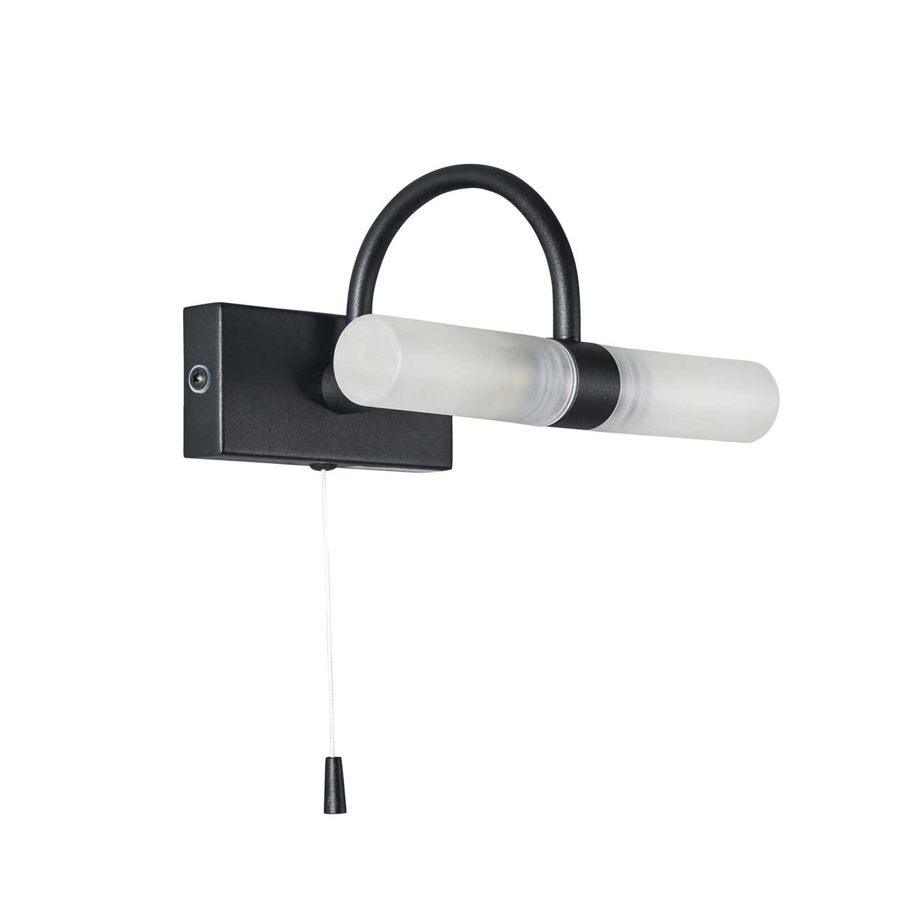 Spa Corvus 2-Light Picture/Mirror Light with Pull Switch Satin Black