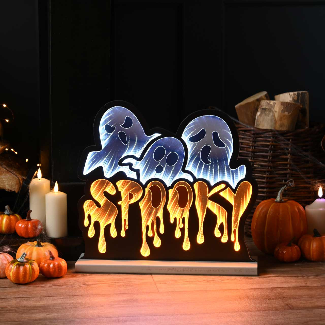 Image of Festive 40cm Halloween Spooky Ghosts Infinity Light