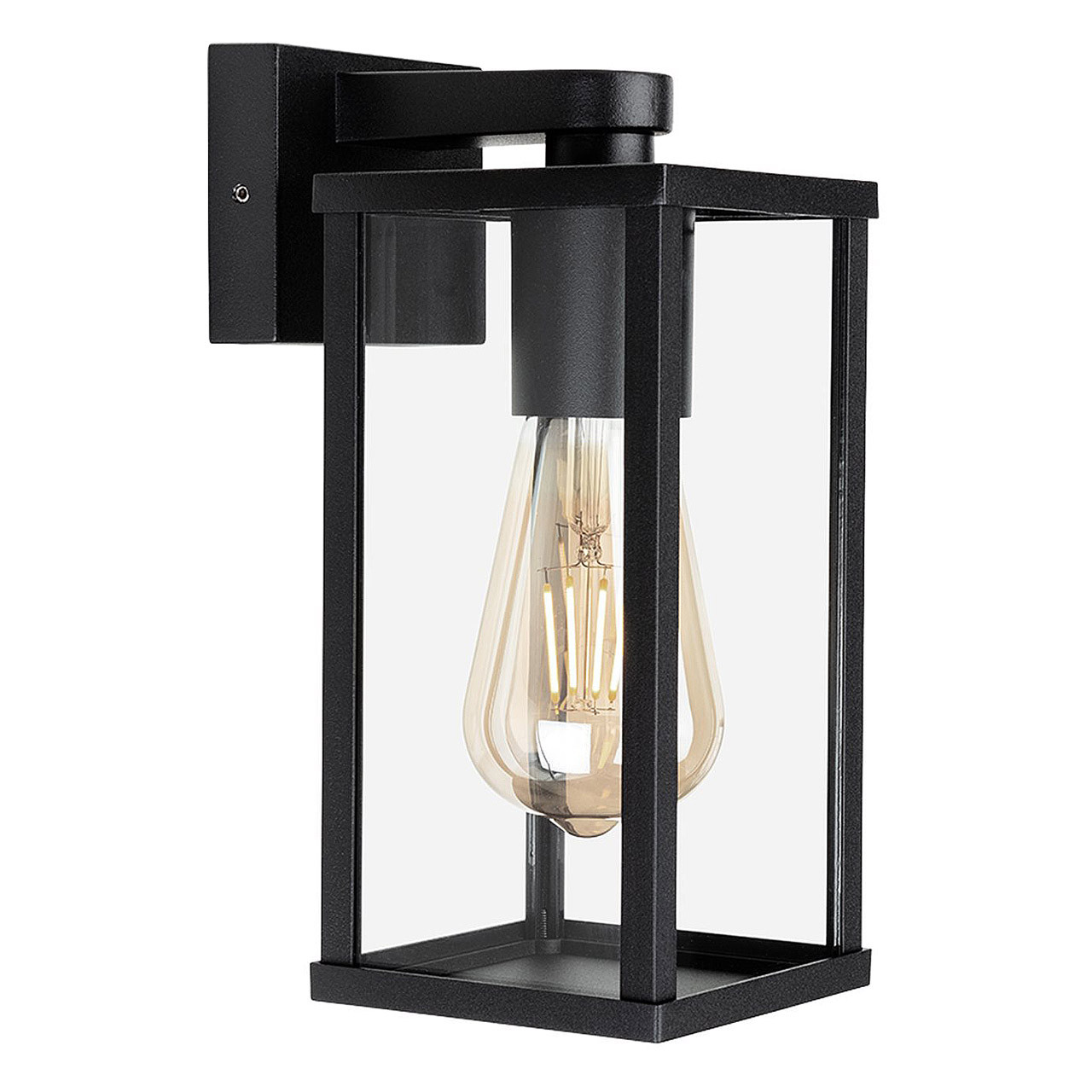 Firstlight Dakota Down Lantern Contemporary Style in Black Outdoor Garden Wall Light