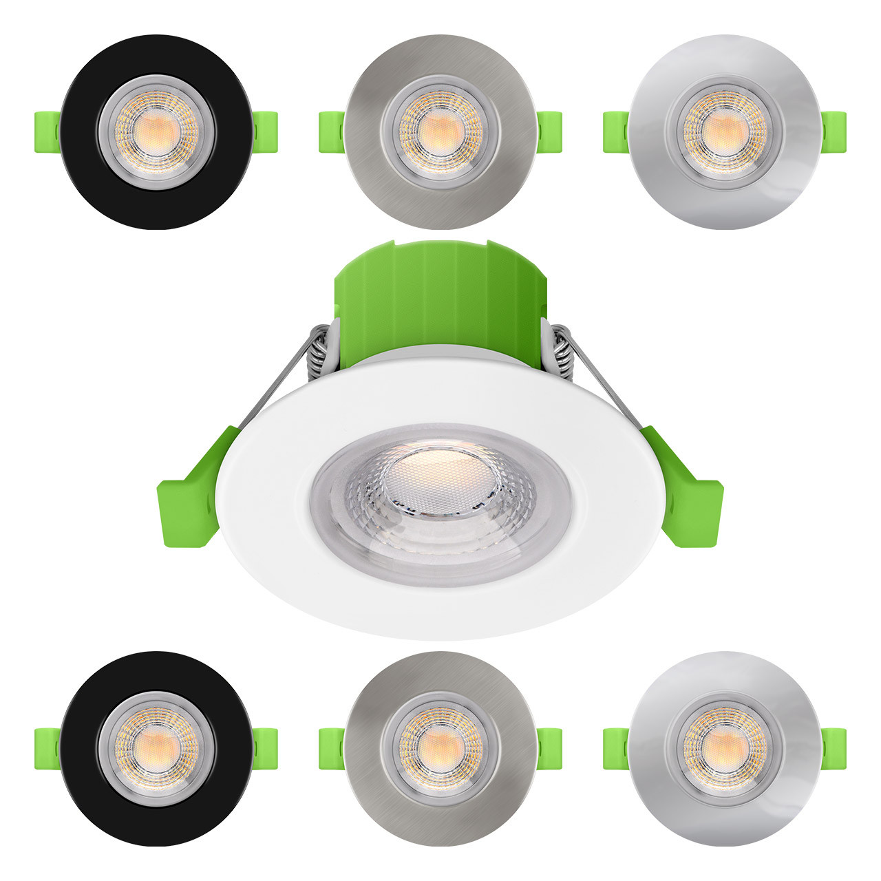 Image of nxt gen NovaLite LED Fire Rated Downlight 6W Dimmable White/Black/Chrome/Satin Nickel (6 Pack)