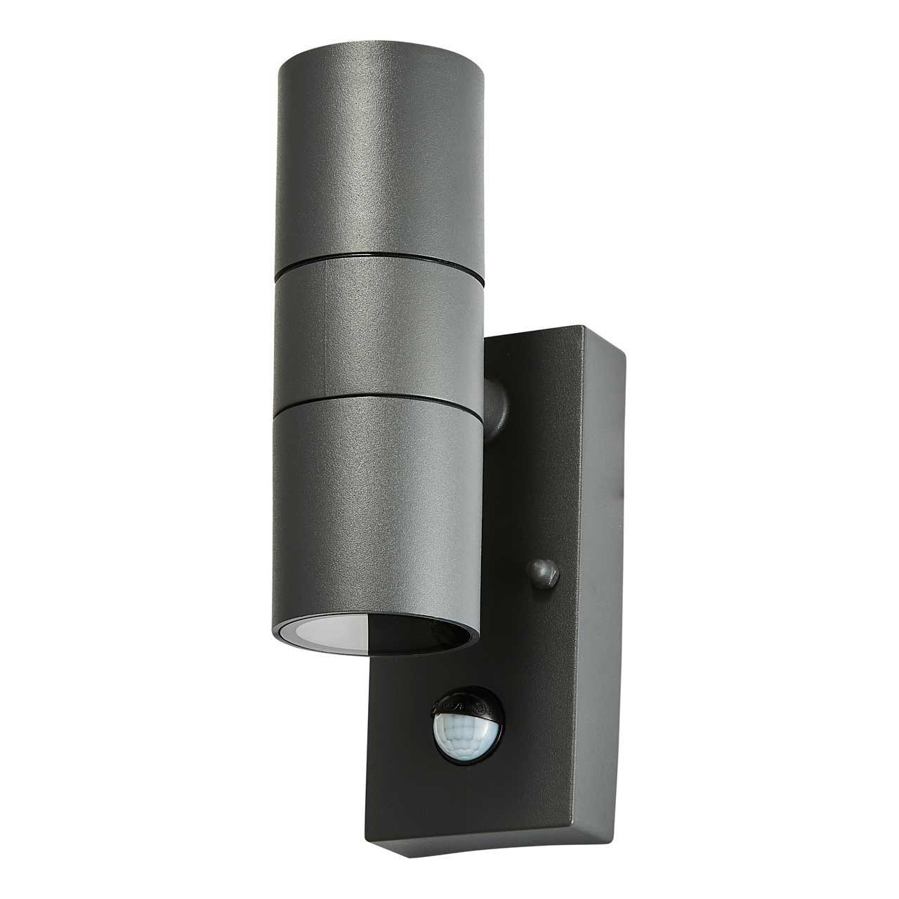 Image of Coast Arbo Outdoor Up and Down Wall Light with PIR Anthracite