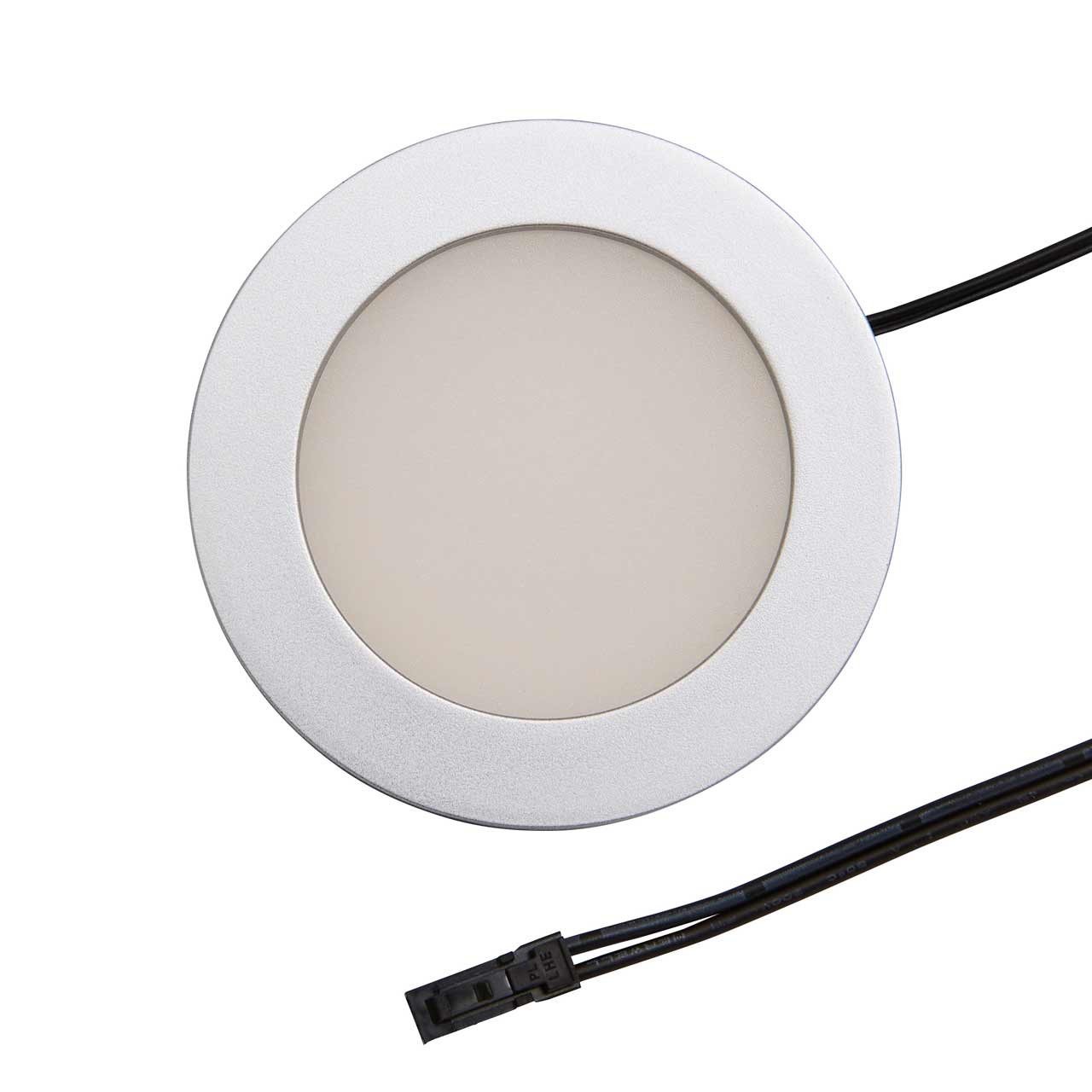 Image of Culina Konect Plug & Play 1.8W LED 65mm Round Recessed/Surface Under Cabinet Light Warm White