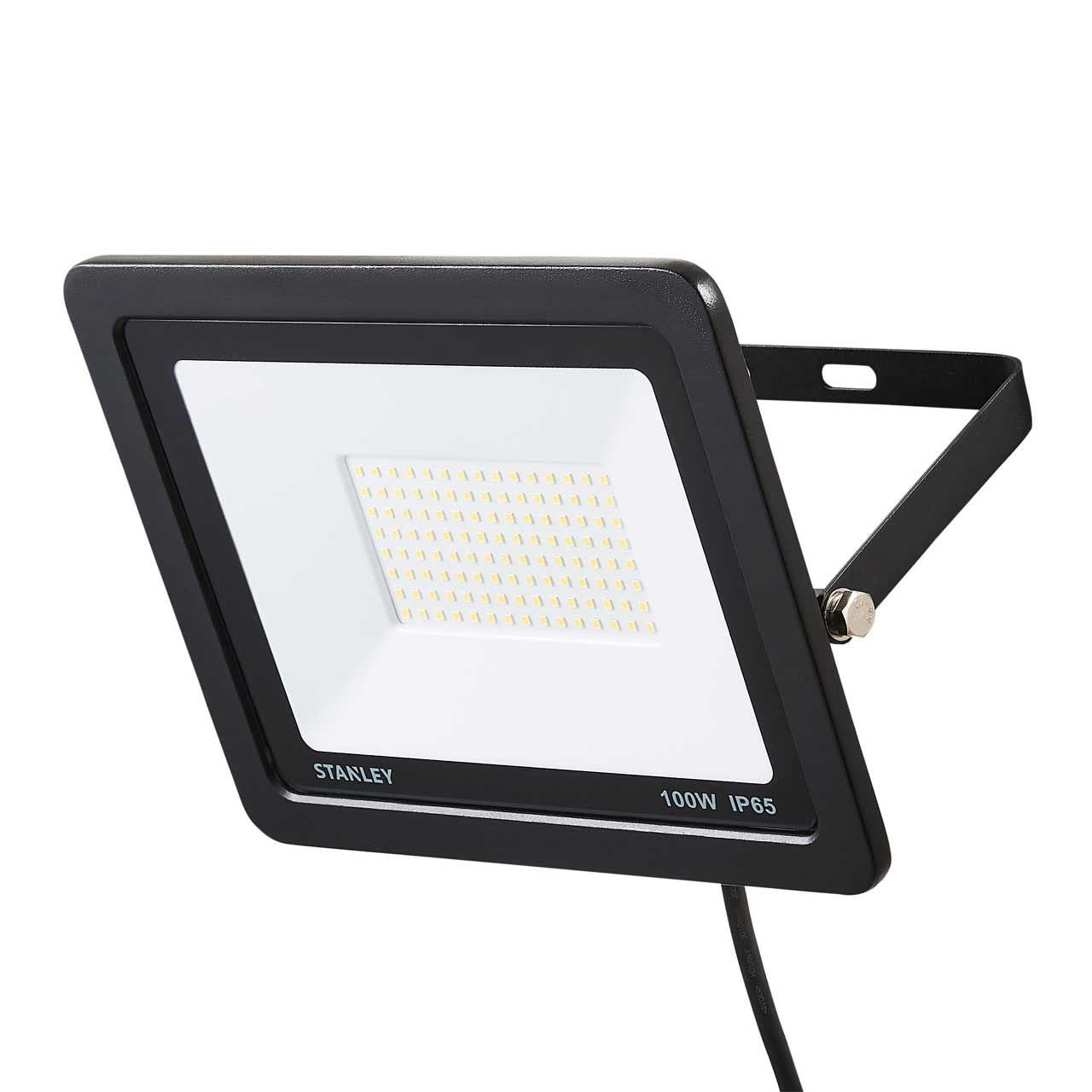Image of Stanley 100W Slimline LED Floodlight in Black/Yellow