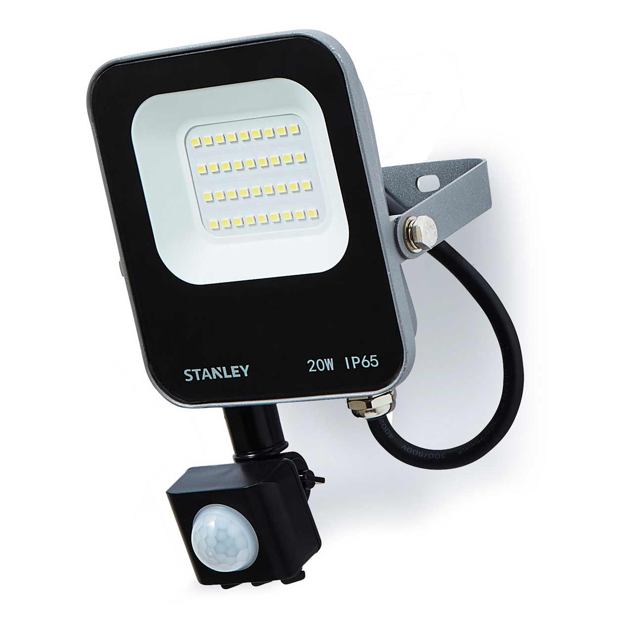 Image of Stanley 20W LED Floodlight with PIR in Black & Anthracite
