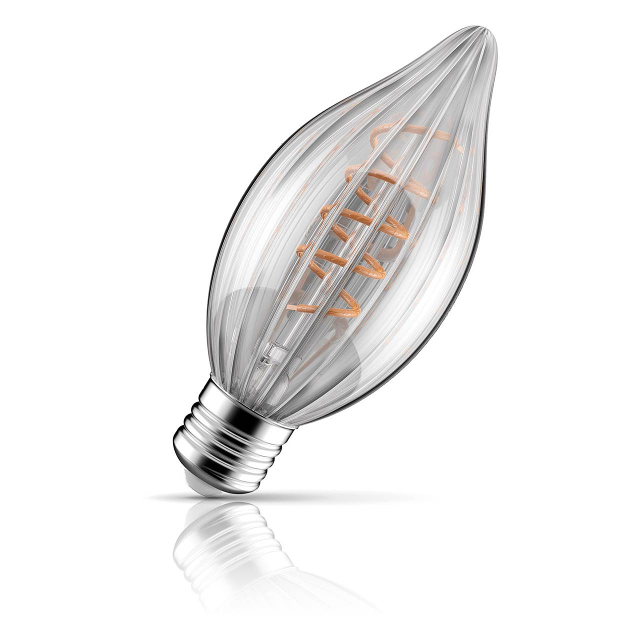 Crompton ST64 LED Light Bulb E27 3.5W (25W Eqv) 64mm Extra Warm White Clear Decorative Inner Edge C64 Screw Filament Vintage Edison