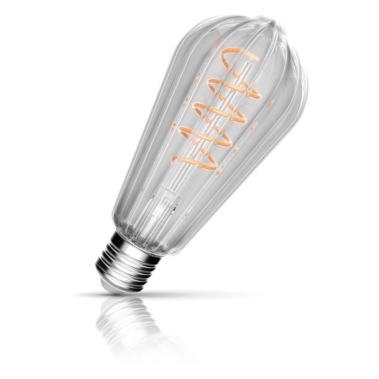 Crompton ST64 LED Light Bulb E27 3.5W (25W Eqv) 64mm Extra Warm White Clear Decorative Inner Edge Screw Filament Vintage Edison