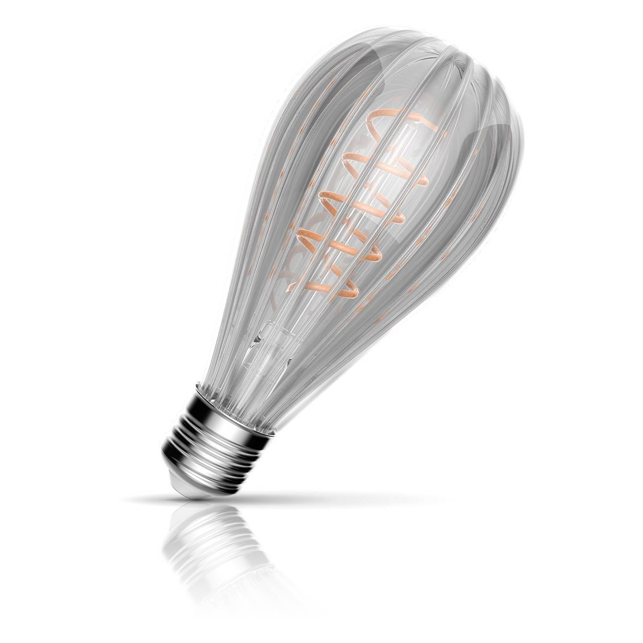 Crompton ST64 LED Light Bulb E27 3.5W (25W Eqv) 95mm Extra Warm White Clear Decorative Inner Edge P64 Screw Filament Vintage Edison