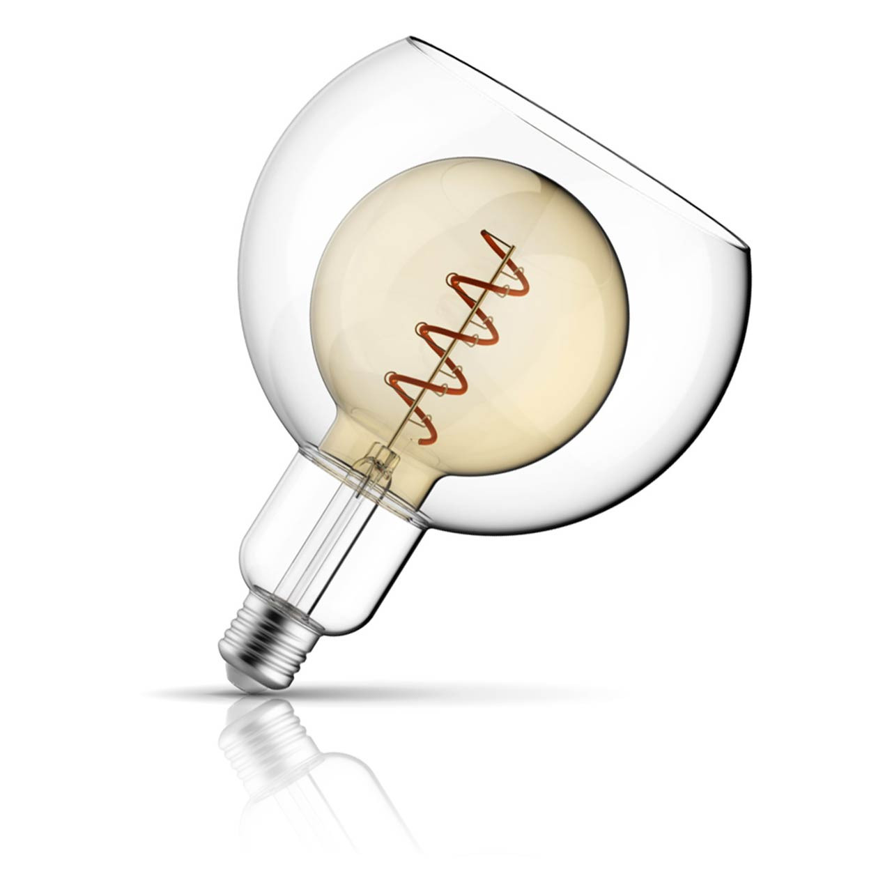 Crompton Globe LED Light Bulb E27 4W (25W Eqv) 125mm Extra Warm White Golden Decorative Nucleus G125 Screw Filament Vintage Large