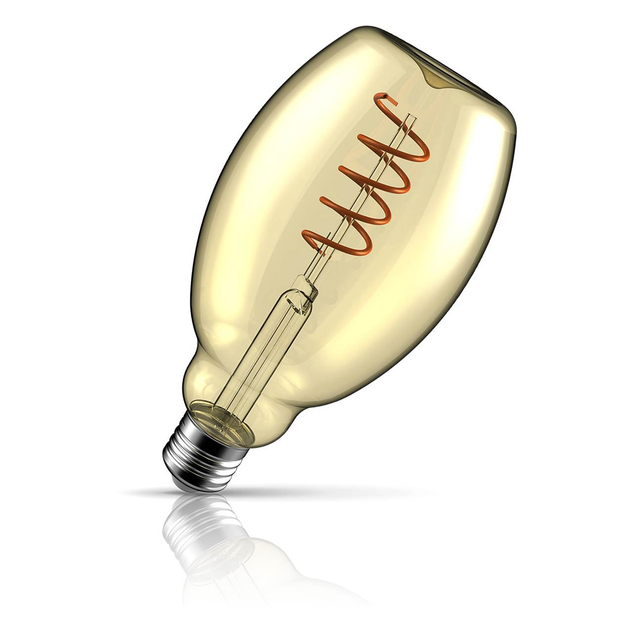 Crompton Tumbler LED Light Bulb E27 4W (25W Eqv) 90mm Extra Warm White Golden Decorative Aureum Screw Filament Vintage