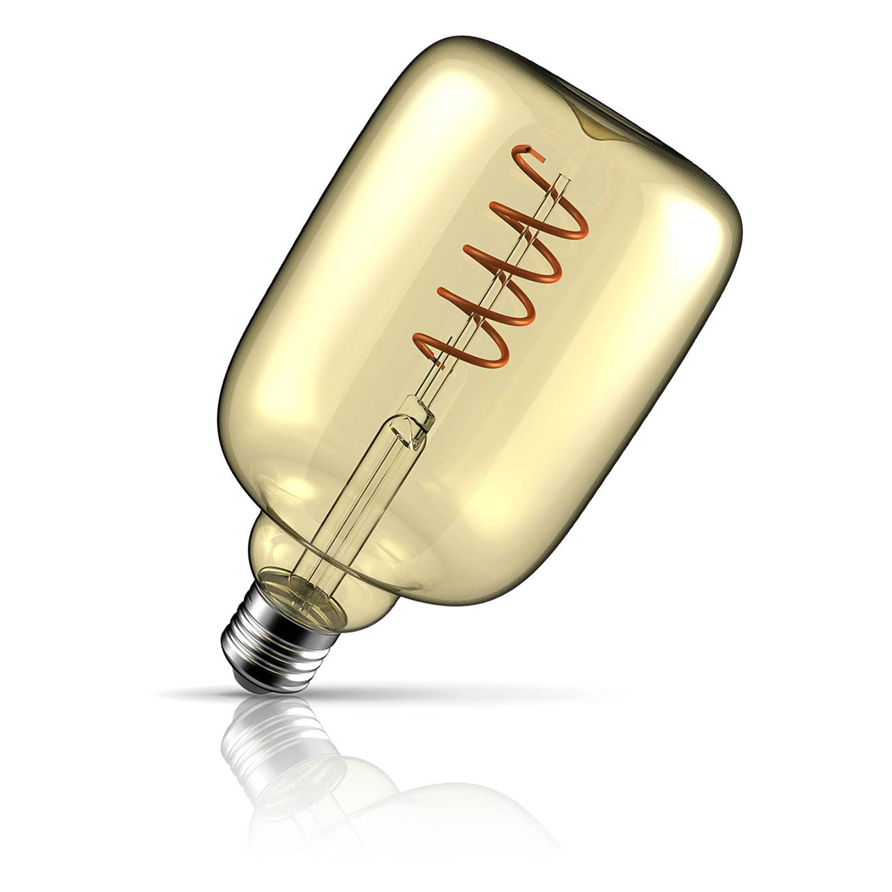 Crompton Vase LED Light Bulb E27 4W (25W Eqv) 95mm Extra Warm White Golden Decorative Aureum Screw Filament Vintage
