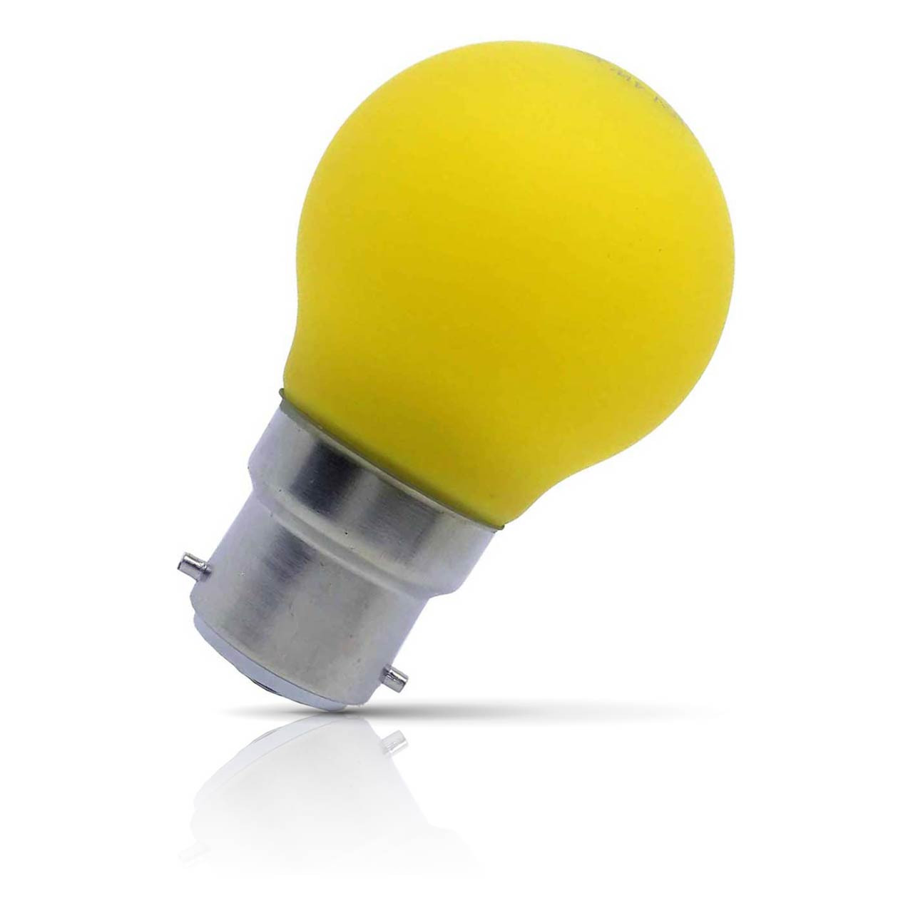 Opus Golfball LED Light Bulb B22 4W Yellow Round Bayonet Coloured