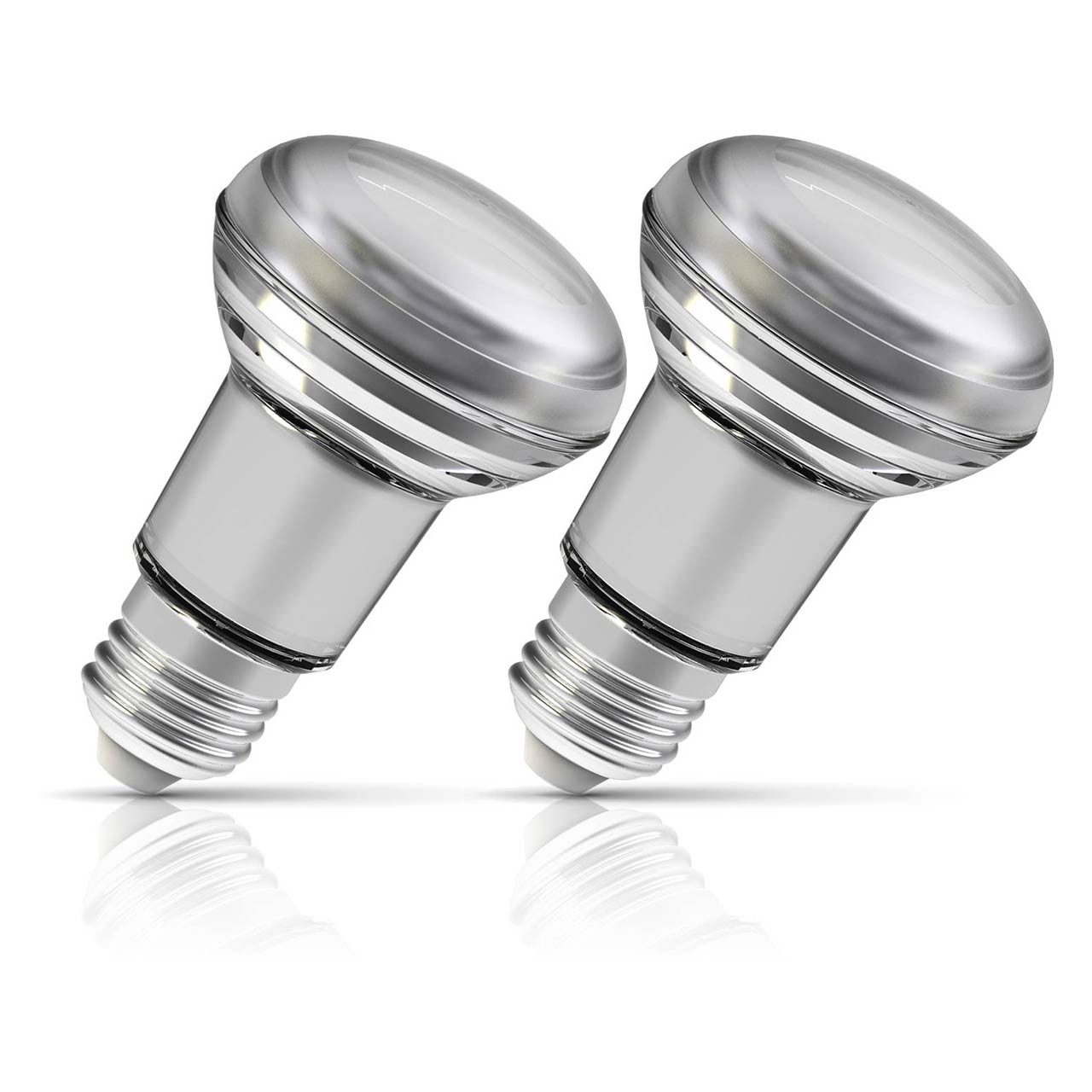 2-Pack Osram R63/R64 Reflector LED Light Bulbs E27 4.8W (60W Eqv) Warm White Diffused Star Spotlight Screw 36°
