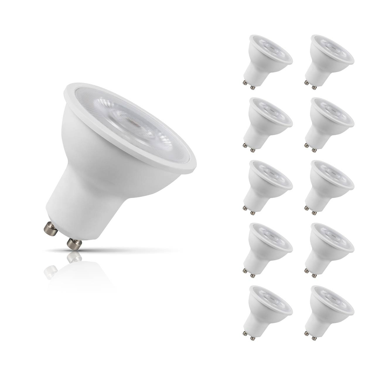 10-Pack GU10 LED Bulbs 4W (50W Eqv) Warm White Clear GU10 Replacement 38°