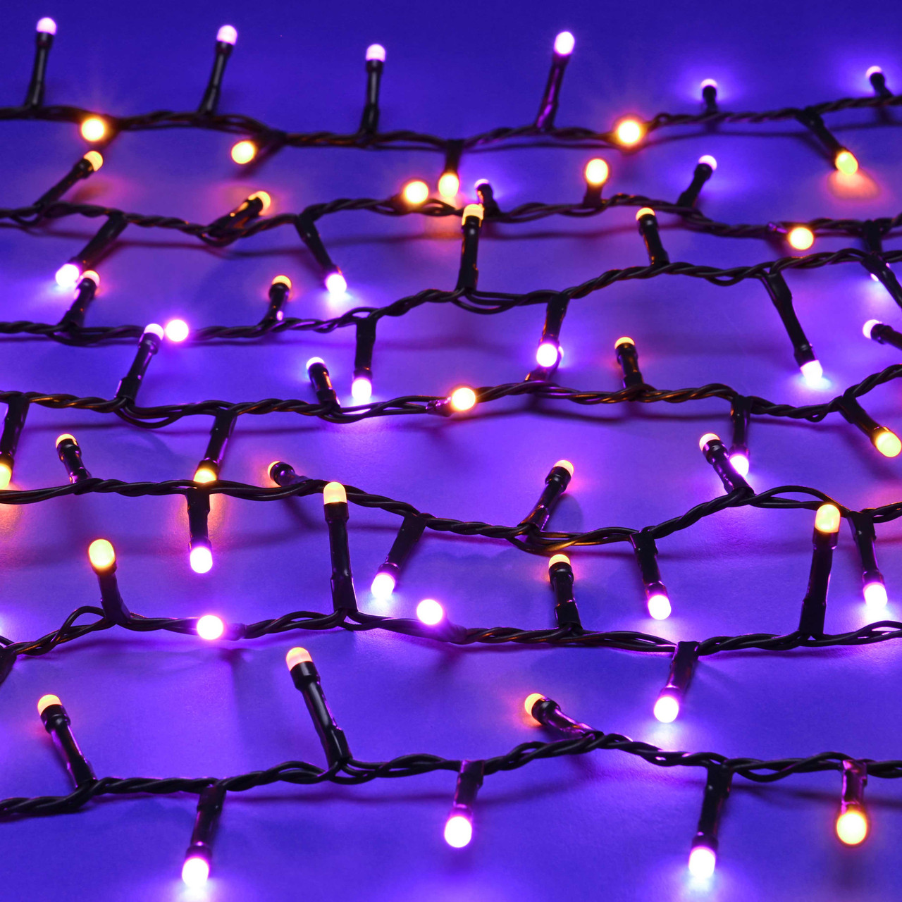Festive 350 Glow-Worm Lights Purple and Orange