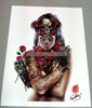 Pete Tapang "Dia de los Muertos 3" Sugar Skull Pin up Hand Signed Print 11x14