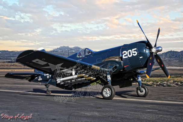 Michael Malak WWII Vintage F4U-4 Corsair Plane Print 11X17