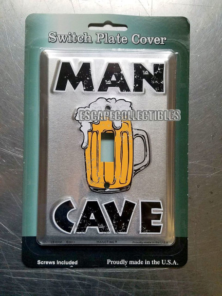 Man Cave Embossed Metal Light Switch Cover