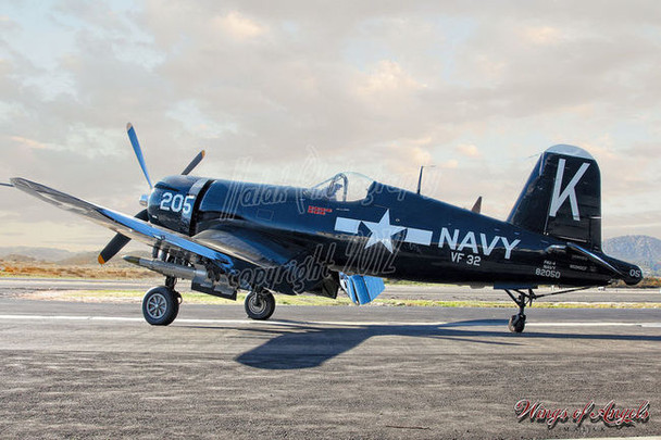 Michael Malak WWII Vintage F4U-4 Corsair Plane Giclee Print 11X17