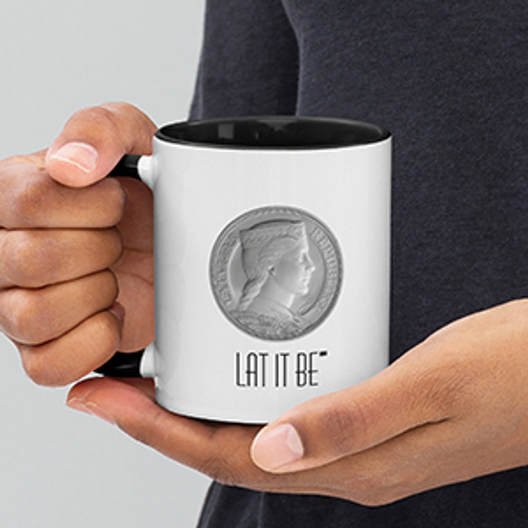 LAT IT BE | White Ceramic Mug with BLACK Inside