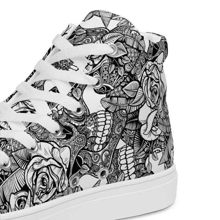 Skulls'N'Roses | Men’s high top canvas shoes | Classic high sneakers