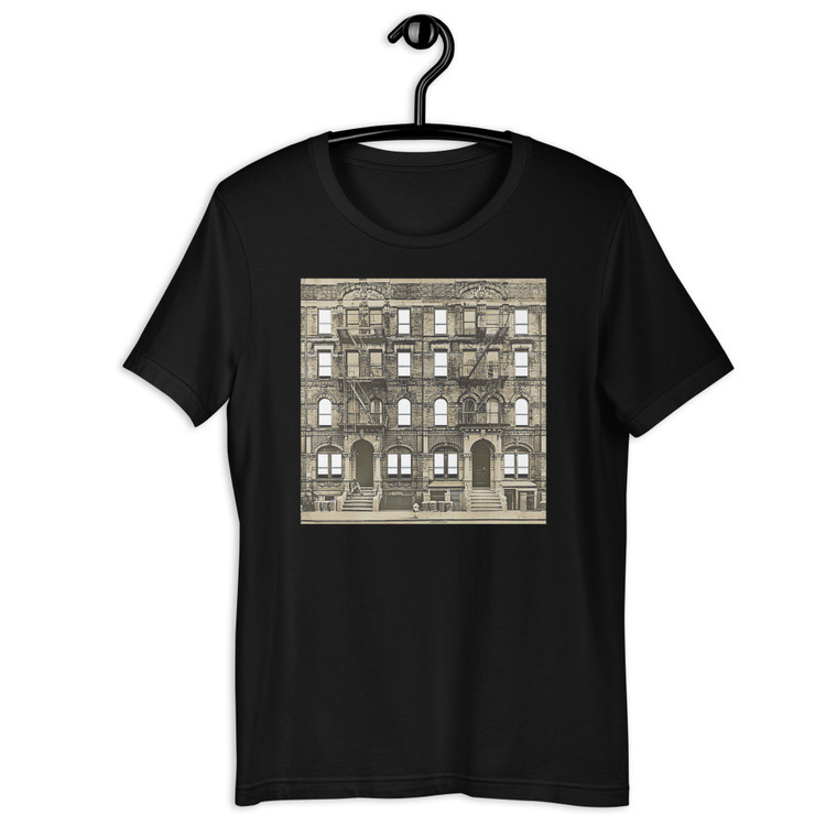 St. Mark’s Place 96-98 | Unisex Staple T-Shirt - NYC - newyork - ledzeppelin - ledzeppelincover - physicalgraffiti - ledzeppelinfans - printedtee - tshirtprint - krekluapdruka - hardrock - black - front