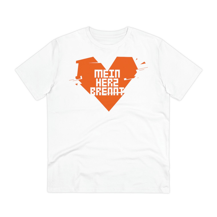 Mein Herz brennt | Organic Creator T-shirt | Unisex | WHITE | Stanley/Stella STTU169