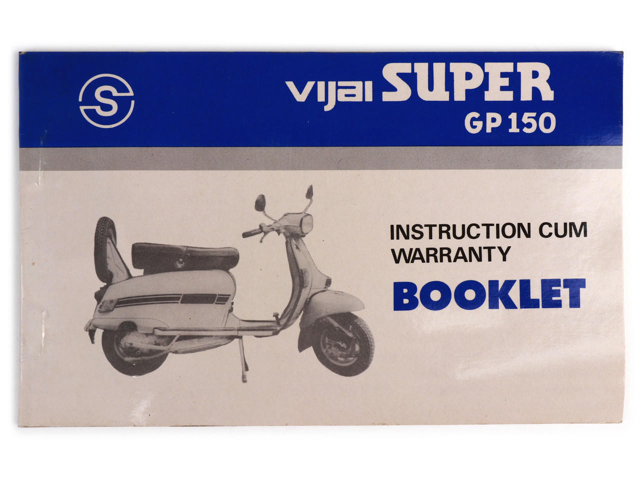 NOS SIL Vijai Super Mk2 Owner's Manual Lambretta Parts and